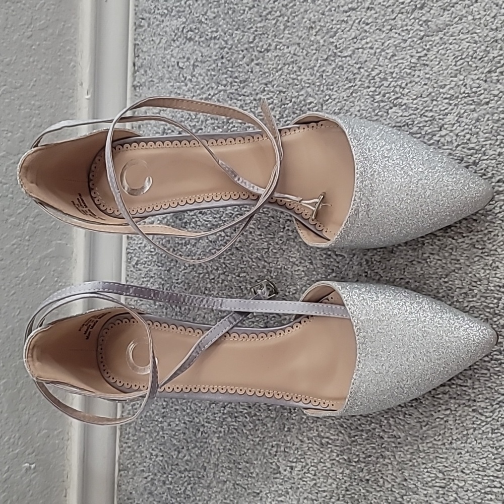 Silver Glitter 2 in heels